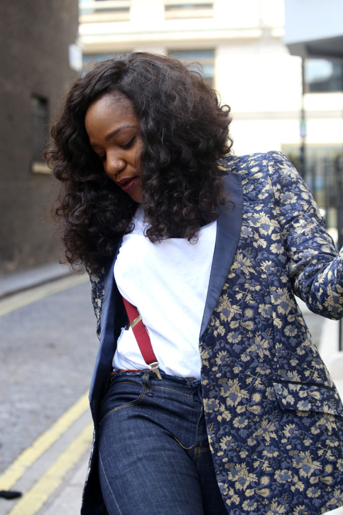 blazer and denim holiday styling