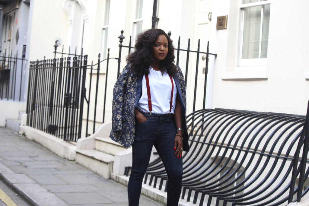 blazer and denim holiday styling