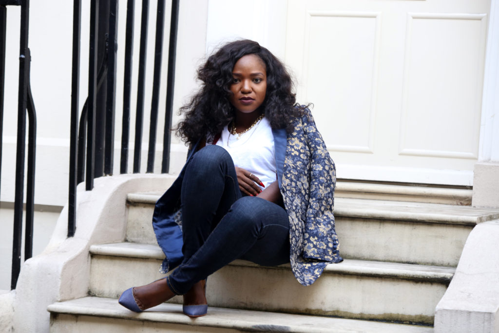 blazer and denim holiday styling